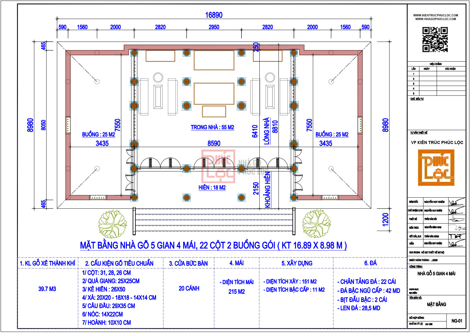 5 Gian 4 MÁi, 22 CỘt 2 BuỒng GÓi