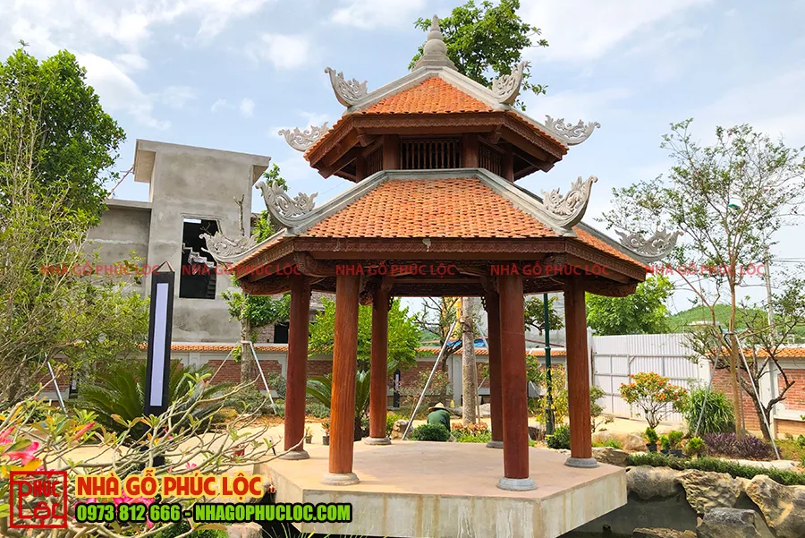 Nhà gỗ lục giác sau khi được hoàn thiện