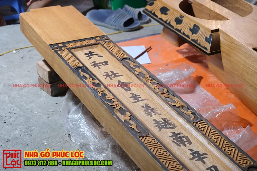 Thanh thượng lương sau khi viết xong phần chữ