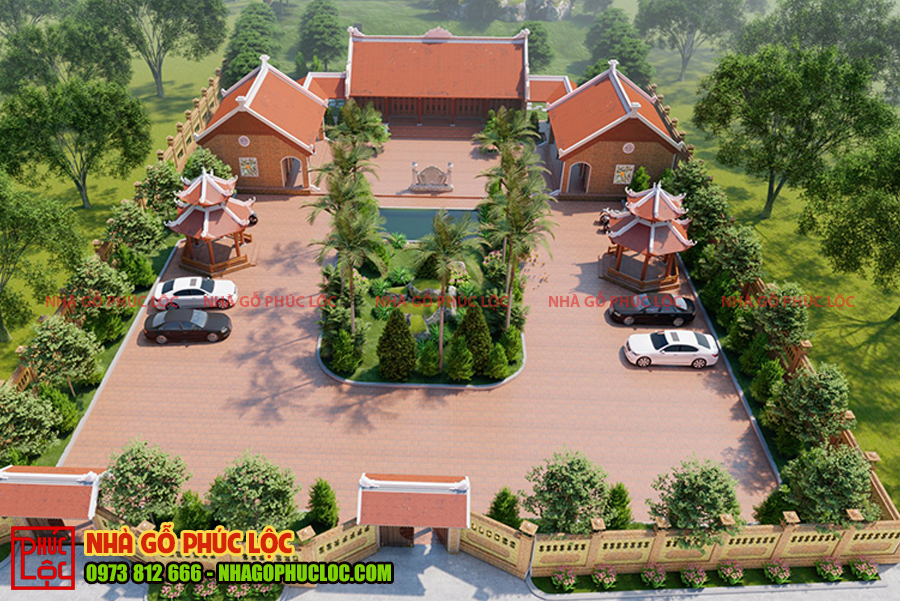 Bản vẽ 3D nhà gỗ lim 5 gian tại Quảng Bình