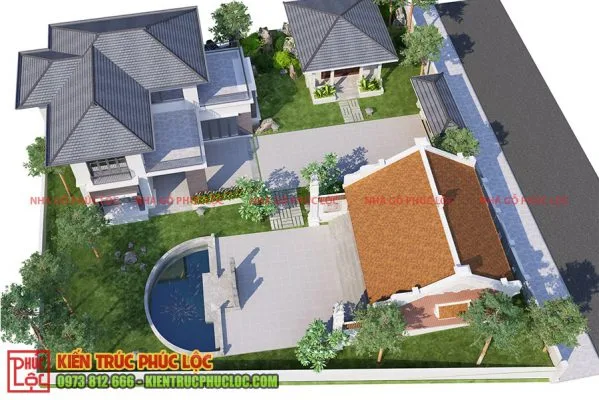 Góc nhìn từ trên cao xuống khuôn viên