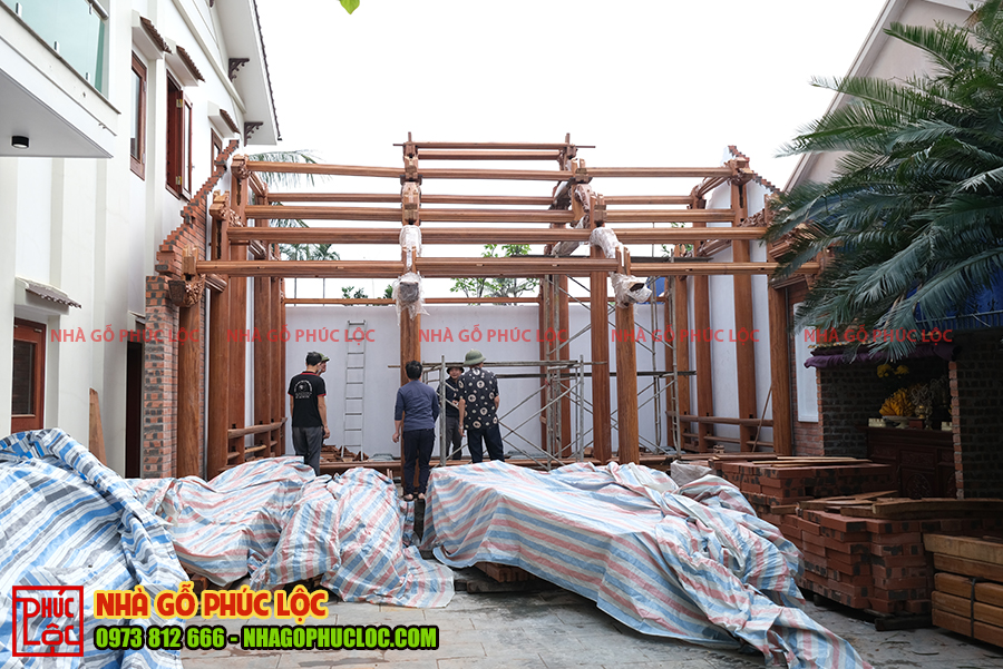 Lắp dựng nhà gỗ 3 gian tại Nghệ An 10