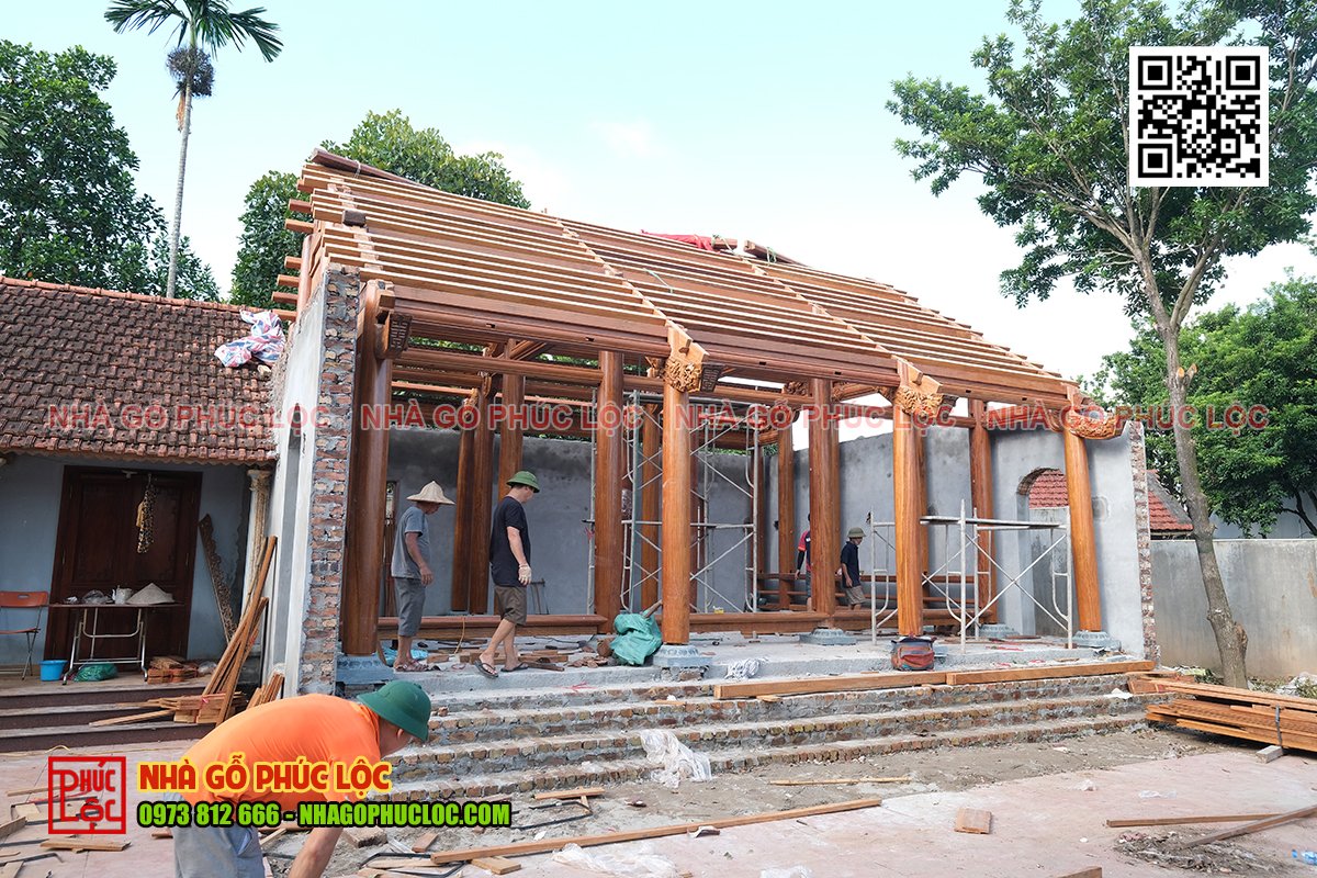 Quá trình lắp dựng nhà gỗ cổ truyền 