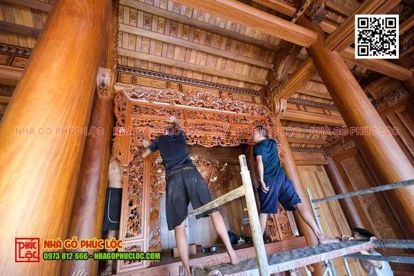Lắp dựng bộ đồ thờ