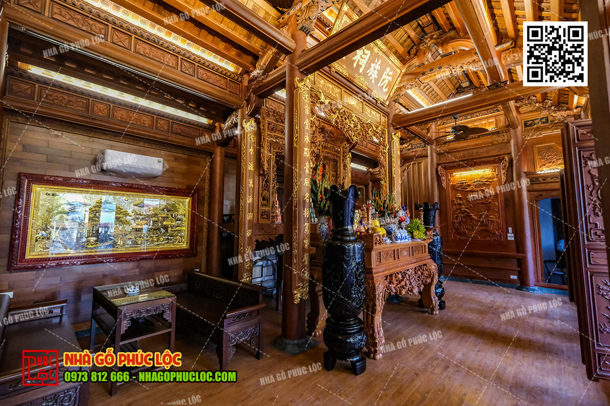 nhà thờ gỗ 3 gian căm xe Lào 