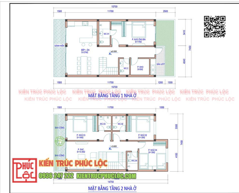 Thiết kế nhà gỗ 3 gian 