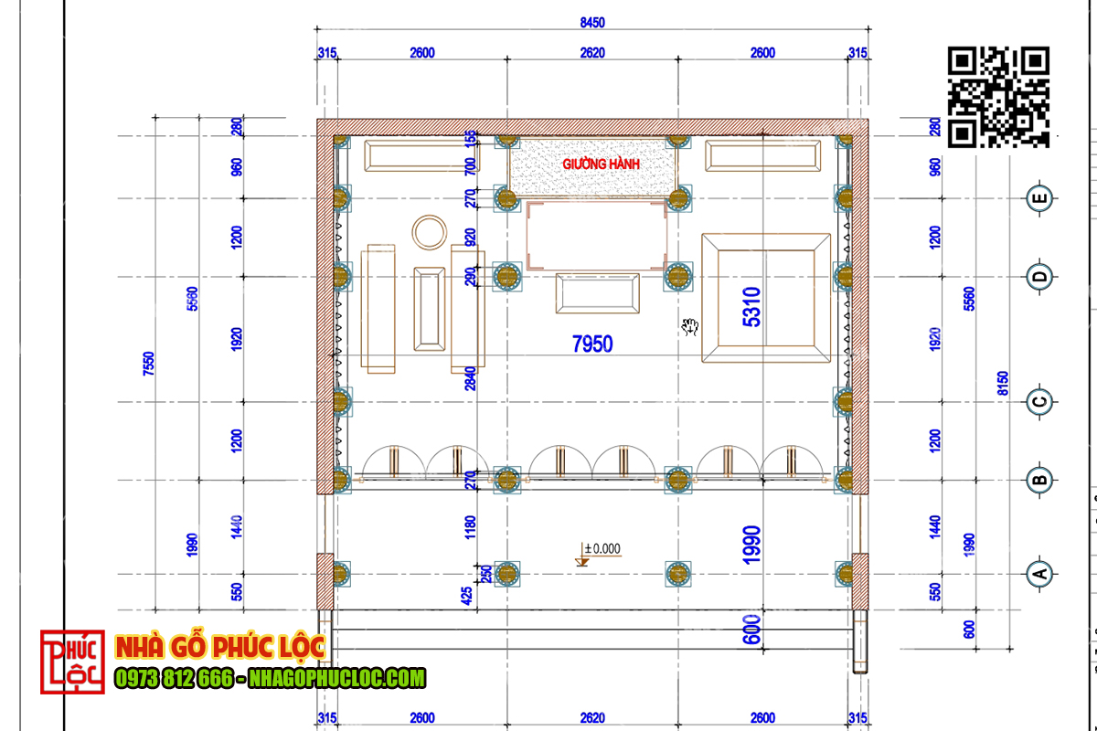 nhà thờ gỗ 3 gian 