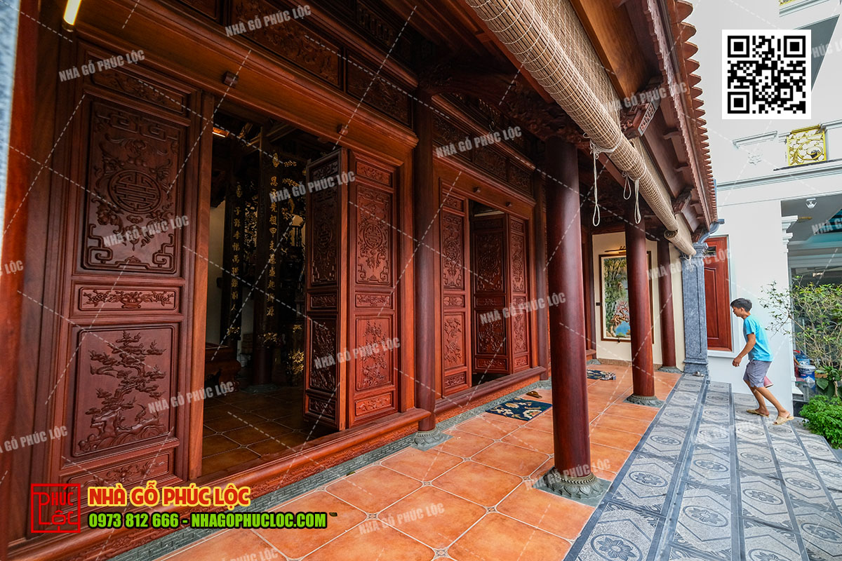 trục vận hành nhà gỗ