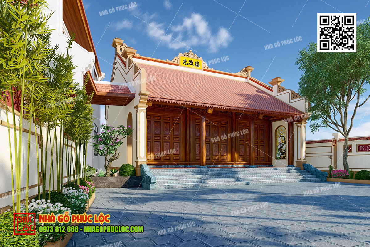 mẫu nhà gỗ 3 gian
