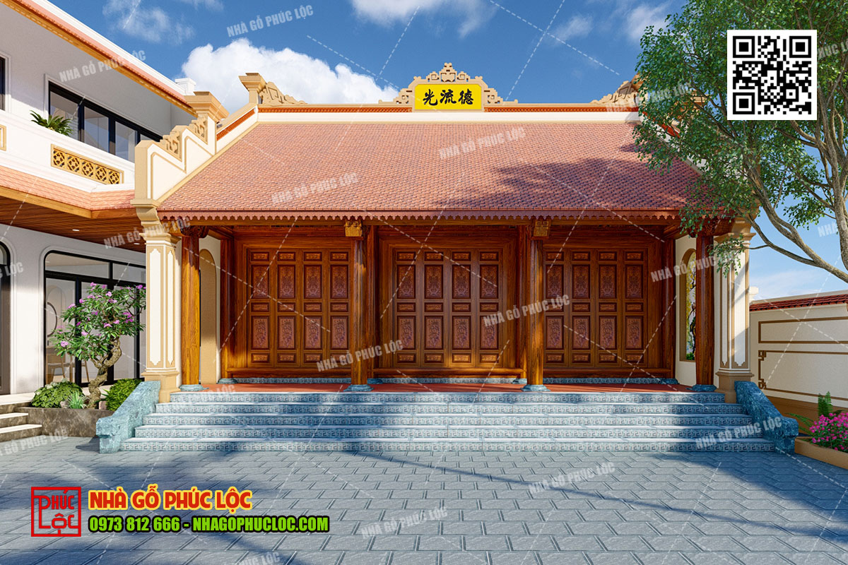 mẫu nhà gỗ 3 gian